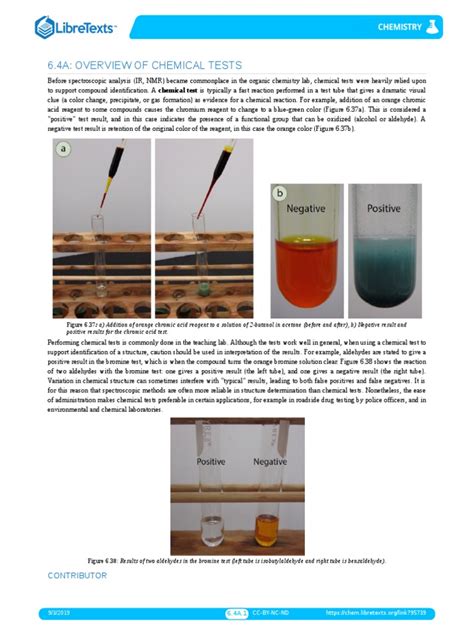 6.4A: Overview of Chemical Tests .